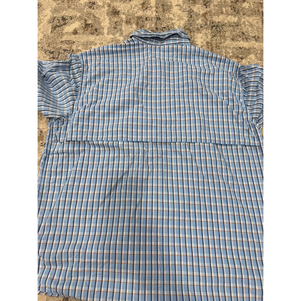 Gander Mountain Guide Series Mens XL Blue Plaid Fishing Shirt Long Sleeve Vented - Picture 8 of 10